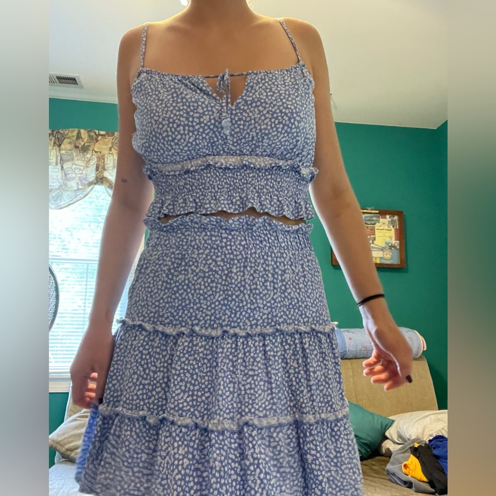 Target Floral two piece skirt crop top set